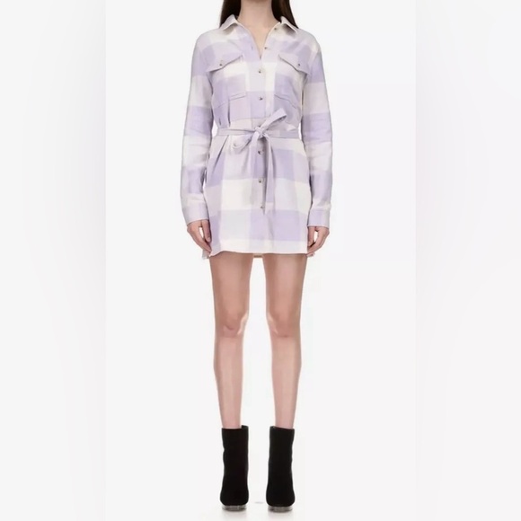 Sanctuary NWT Brushed Plaid Flannel Shirt Dress, Size Medium (v) - Picture 1 of 11